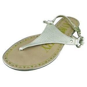 Sam &‎ Libby  Women Thong Sandal Shoes Gold Synthetic Size 6.5 Medium